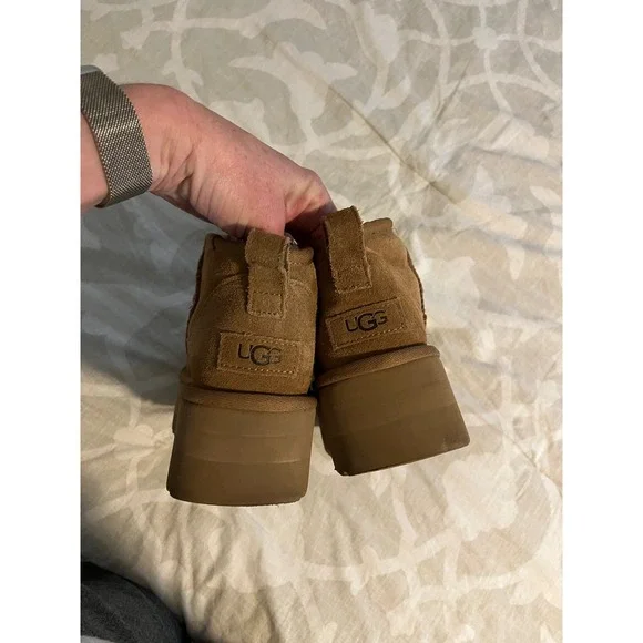 UGG ultra mini platform boot chestnut brown size 8 - Picture 6 of 11